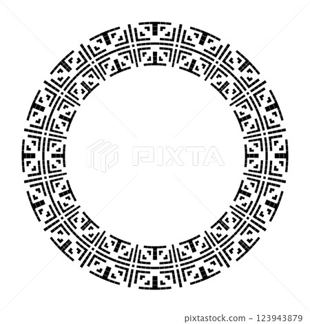 Radial Geometric Circle Pattern for Decorative Round Frame. Radial Geometric Circle Pattern for Decorative Round Frame. 123943879