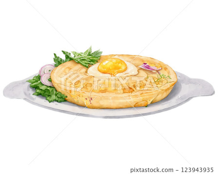 Tortilla Espanola - Classic Tortilla Espanola with layers of potatoes, onions, and eggs, soft golden-yellow hues, isolated on transparent background, Tortilla Espanola - Classic Tortilla Espanola with layers of potatoes, onions, and eggs, soft golden-yellow hues, isolated on transparent background, 123943935