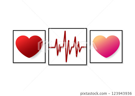 Hearts energy wave vector illustration 123943936
