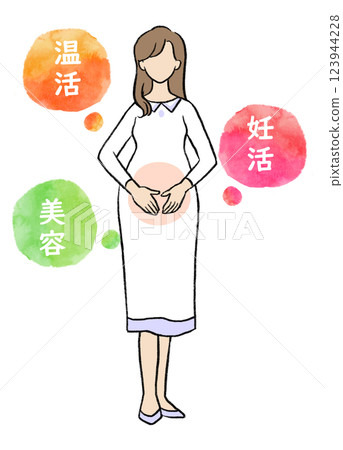 Simple illustration of a pregnant woman Simple illustration of a pregnant woman 123944228