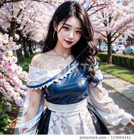 Take a commemorative photo under the cherry blossoms!! 123944241