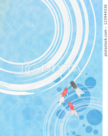 涼爽的夏日海浪和金魚插畫 涼爽的夏日海浪和金魚插畫 123944336