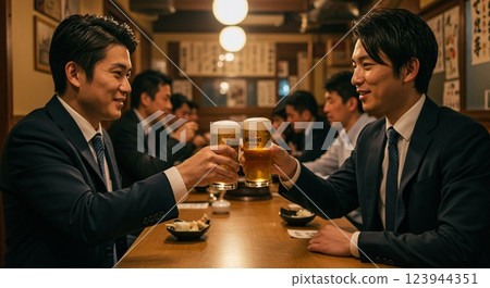 商人在酒吧敬酒 123944351
