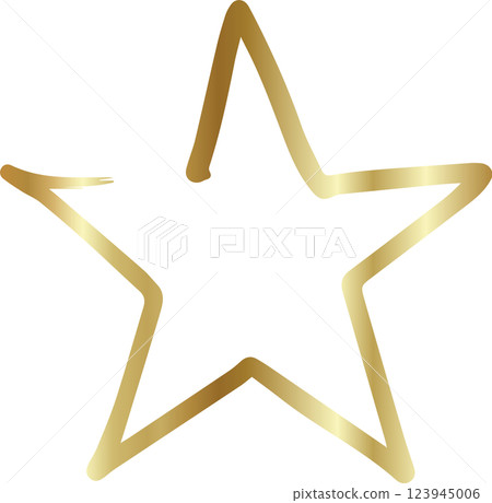 Gold star icon set. Hand drawn style Gold star icon set. Hand drawn style 123945006