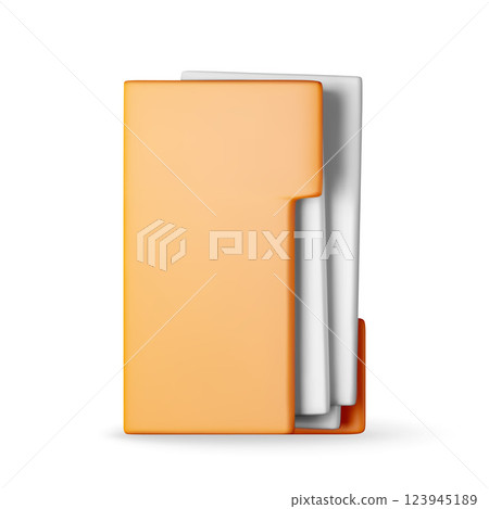 3D business folder full of papers 3D business folder full of papers 123945189