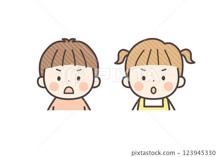 憤怒的男孩和女孩的全身插畫 123945330