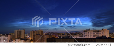 noctilucent clouds over Moscow, Russia 123945581
