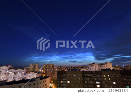 noctilucent clouds over Moscow, Russia noctilucent clouds over Moscow, Russia 123945584