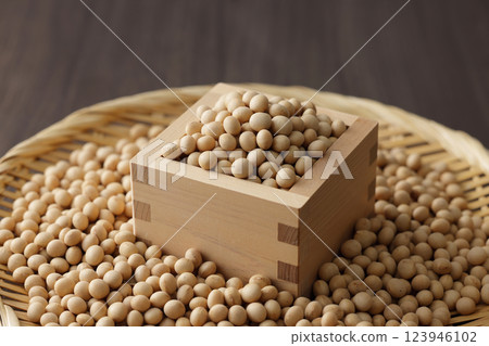 Soybeans in a masu 123946102