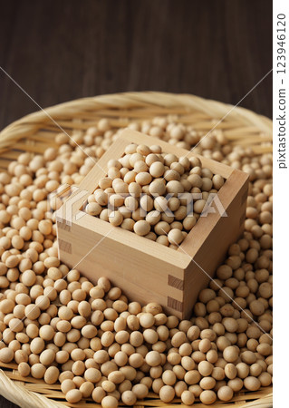 Soybeans in a masu 123946120