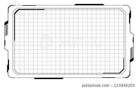 HUD frames black user interface elements design modern technology futuristic control panel screen digital hologram window gaming menu touching cyber monitor set white background vector 123946205