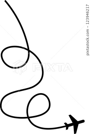 Airplane routes set, plane paths, travel 123946217