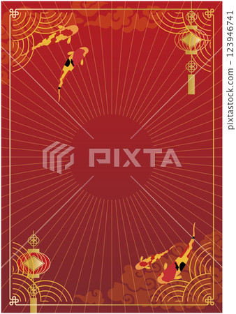 中式邊框裝飾邊框 123946741