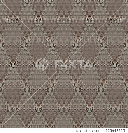 Embroidery and batik design concept. Antique art for clothing print, sublimation block etc. New trendy wallpaper, cover photo, interior decoration idea. Abstract pattern for the carpet background	 123947225