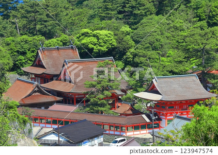 [Shimane Prefecture] Panoramic view of Misaki Shrine on a clear day 123947574