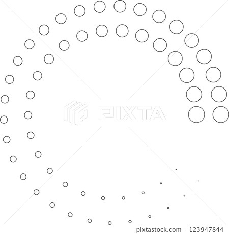 Dotted circular spiral halftone frame. Element for design Dotted circular spiral halftone frame. Element for design 123947844