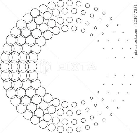 Dotted circular spiral halftone frame. Element for design Dotted circular spiral halftone frame. Element for design 123947881