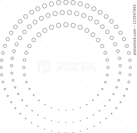 Dotted circular spiral halftone frame. Element for design Dotted circular spiral halftone frame. Element for design 123947893