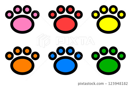 Cute pet dog and cat paw illustration 123948182