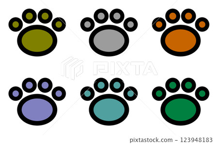 Cute pet dog and cat paw illustration Cute pet dog and cat paw illustration 123948183
