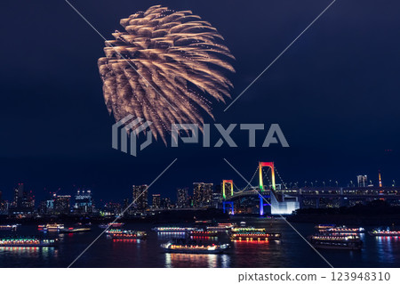 Odaiba Rainbow Fireworks Odaiba Rainbow Fireworks 123948310