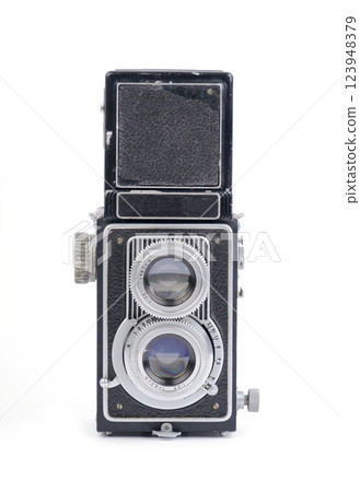 Twin Lens Reflex Cameras Isolated On White Background 123948379
