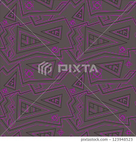 Abstract dark geometric seamless pattern with triangles in gray and pink colors Abstract dark geometric seamless pattern with triangles in gray and pink colors 123948523