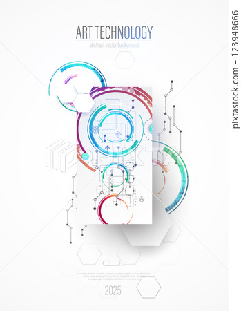 Modern technology design for posters. Page layout. Futuristic ART background. Scientific cover template for presentations. 123948666