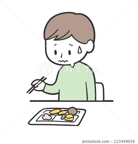 挑食的男孩 挑食的男孩 123949039