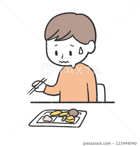 一個不喜歡學校午餐的男孩 123949040