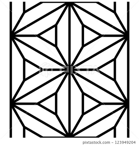 Black bellflower and hemp leaf pattern 123949204