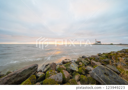 lighthouse on a cloudy day 123949223