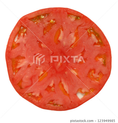 fresh slice red tomato isolate on white background 123949985