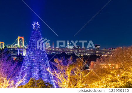 東京台場的燈光夜景 東京台場的燈光夜景 123950120