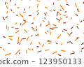 trendy pattern of orange sprinkles isolated on white for concept of Halloween party background of design banner, poster, flyer, card, postcard, cover, brochure 123950133