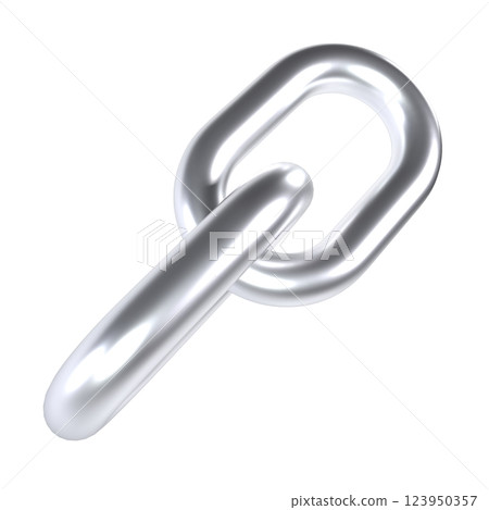 Silver chain link design isolated on white background Silver chain link design isolated on white background 123950357