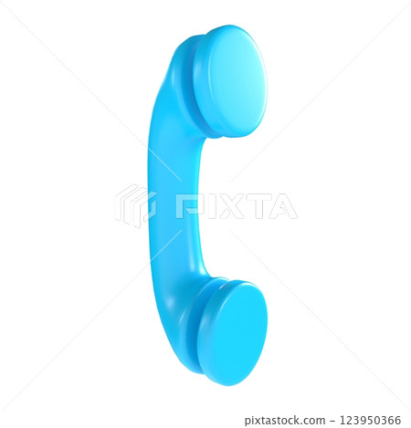 Bright blue telephone handset isolated on white background Bright blue telephone handset isolated on white background 123950366