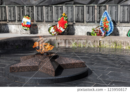 Mass grave of Russian soldiers of the Second World War 123950817