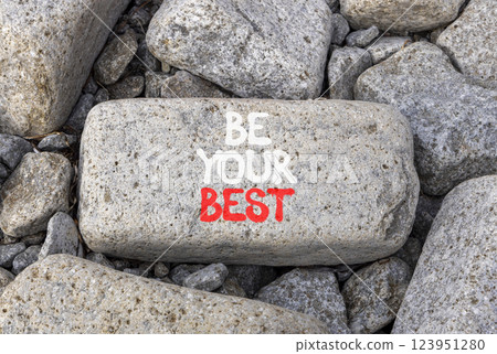 Motivational be your best symbol. Concept words Be your best on beautiful grey stone. Beautiful grey stones background. Business motivational be your best concept. Copy space. Motivational be your best symbol. Concept words Be your best on beautiful grey stone. Beautiful grey stones background. Business motivational be your best concept. Copy space. 123951280
