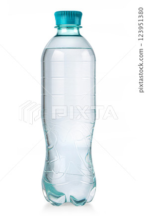 Plastic water bottle standing on white background 123951380
