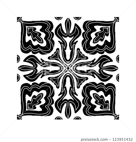 set of grunge floral decorative elements 123951432