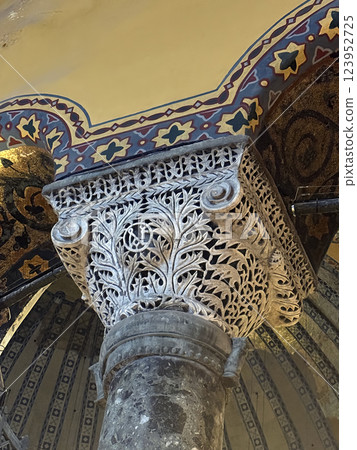 Intricate Carved Column Capital, Hagia Sophia, Istanbul Intricate Carved Column Capital, Hagia Sophia, Istanbul 123952725