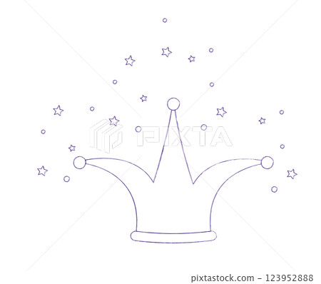 Charming princess crown, hand drawn. Doodle magical and elegant crown. Hand drawn vector illustration isolated on white background 123952888