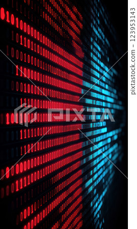 Colorful digital abstract representation of data streams with binary code. 123953143