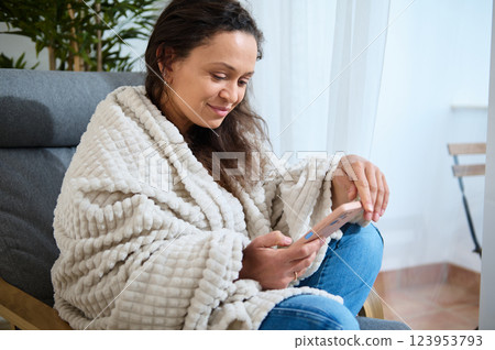 Cozy Remote Workspace for a Female Entrepreneur Working From Home 123953793