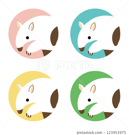 Cute anteater face icon 123953975