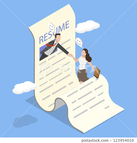 3D Isometric Flat Vector Illustration of Hiring, Human Resource Management 123954010