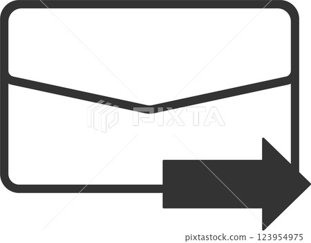簡單電子郵件發送向量插圖線圖標 簡單電子郵件發送向量插圖線圖標 123954975