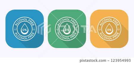 Alcohol free icon design illustration, No alcohol sign symbol in shadow button design 123954993