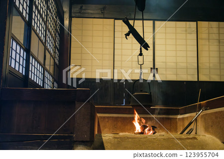 Fire of the hearth 123955704